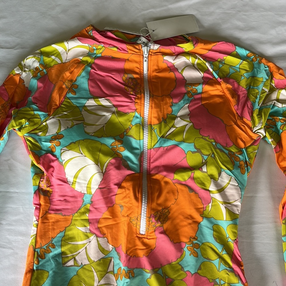 Trina Turk Orange and Pink Floral One Piece Swimsuit - Picture 8 of 13
